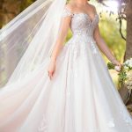 Vestido de Novia en Línea A en Tul, Encajes y Hermosa Manga. Re.: MVNC54BD