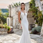 Vestido de Novia en Estilo Sirena en Chifón con Encajes. Ref. MVNHHSHA