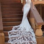 Vestido de Novia Estilo Sirena en Tul con Apliques en Tul Ilusión. Ref. QBYES2325