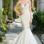 Vestido Sirena Espalda Abierta y Cuentas Colgantes Hermosa Pedrer?a. Ref. MVN8T3RM