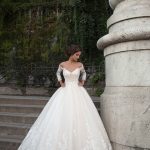 Vestido de Novia Estilo Princesa y Manga Larga en Hermoso Encaje. Ref. MVNJHSP2