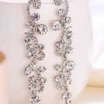 Aretes Colgantes con Flores de Cristal Austriaco para Novia o Invitadas. REF. QART102