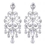 Aretes Colgantes con Arabescos de Cristal Austriaco para Novia o Invitadas. REF. QART2