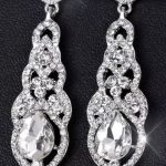 Aretes Colgantes con Cristal Austriaco en Forma de Lagrima para Novia o Invitadas. REF. QART112