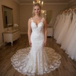 Vestido de Novia Estilo Sirena con Encajes y Transparencia en Top y Cintura Ref. Q7365