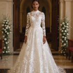 Vestido de Novia Línea A y Majestuosa Chaquetilla como Accesorio. Ref: Q2176S